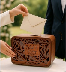 Takı / Zarf Sandığı - İsimli, Ahşap, Yaprak Desenli & Kalite - Özel Anılara Yakışır Şık ve Anlamlı Bir Sunum Takı / Zarf Sandığı - İsimli, Ahşap, Yaprak Desenli & Kalite - Özel Anılara Yakışır Şık ve Anlamlı Bir Sunum