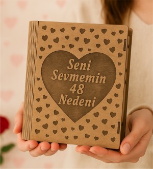 Kitap Kutulu, Şık Hediye Çikolata - Seni Sevmemin 48 Nedeni - Aşkı Anlatmanın En Tatlı ve Anlamlı Yolu Kitap Kutulu, Şık Hediye Çikolata - Seni Sevmemin 48 Nedeni - Aşkı Anlatmanın En Tatlı ve Anlamlı Yolu