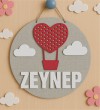 İsimli Kapı Süsü - Kalpli ve Balonlu Kız Bebek/Çocuk Odası için Neşeli ve Sevimli Bir Karşılama Seçeneği