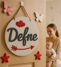İsimli Kapı Süsü - Kırmızı Kalpli Ahşap Kız Bebek/Çocuk Odası için Sıcacık ve Sevgili Bir Dekoratif Dokunuş İsimli Kapı Süsü - Kırmızı Kalpli Ahşap Kız Bebek/Çocuk Odası için Sıcacık ve Sevgili Bir Dekoratif Dokunuş