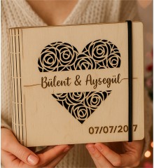 Fotoğraf Albümü - İsim Yazılı, Ahşap, Düğün ve Nişan Anıları ile Zamana İz Bırakın