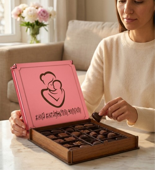 Hediye Çikolata -Seni Seviyorum Annem- Yazılı Annelere Özel - Kalbinizden Gelen En Tatlı Teşekkürünü Sunun