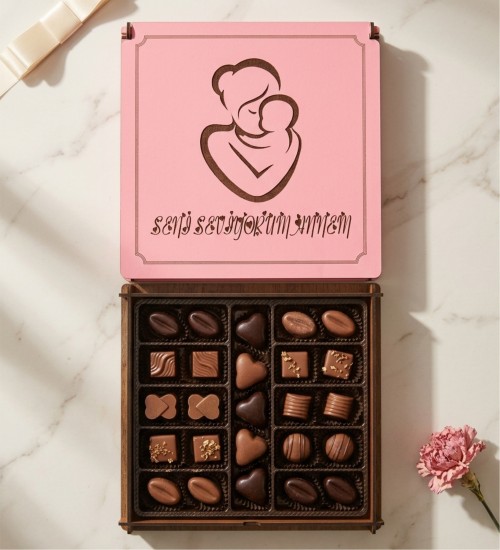 Hediye Çikolata -Seni Seviyorum Annem- Yazılı Annelere Özel - Kalbinizden Gelen En Tatlı Teşekkürünü Sunun