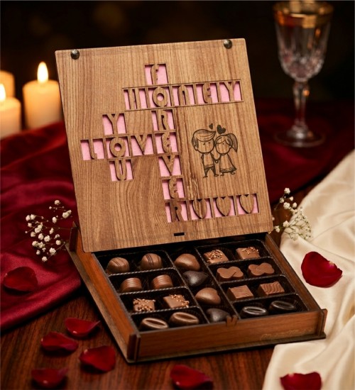 Hediyelik Çikolata Kutusu - Forever Honey Love You- Yazılı, İngilizce Dokunuşlarla Romantik Bir Tat