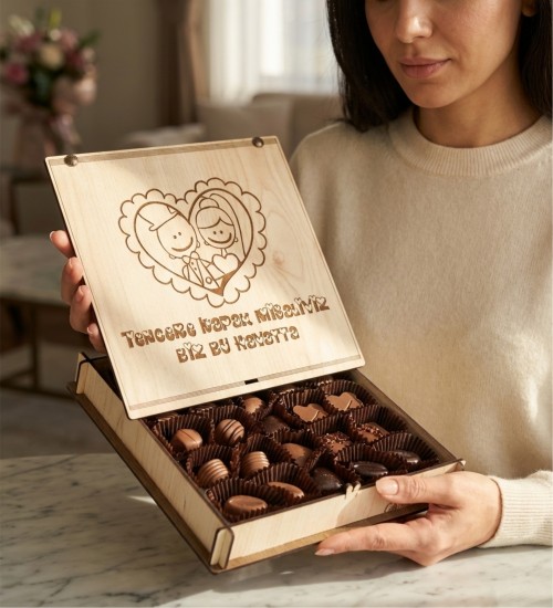 Hediyelik Çikolata -Tencere Kapak Misali- Yazılı Şık Kutulu, Birbirini Tamamlayan Aşklara Tatlı Bir Gönderme