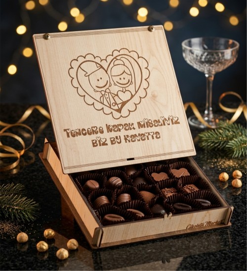 Hediyelik Çikolata -Tencere Kapak Misali- Yazılı Şık Kutulu, Birbirini Tamamlayan Aşklara Tatlı Bir Gönderme