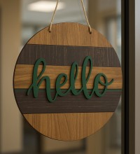 Kapı/Duvar Süsü -Hello- Yazılı, Şık Ahşap Dekoratif Tasarımıyla Misafirlerinize Zarif Bir Selam Verin Kapı/Duvar Süsü -Hello- Yazılı, Şık Ahşap Dekoratif Tasarımıyla Misafirlerinize Zarif Bir Selam Verin