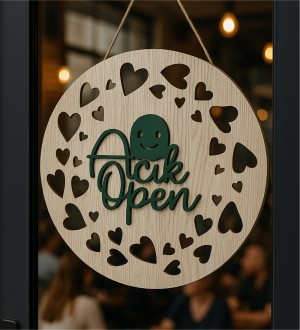 Açık-Kapalı Kapı Süsü - Çift Taraflı Tasarım Mağaza ve İşyeri İçin Pratik ve Şık Çözüm Açık-Kapalı Kapı Süsü - Çift Taraflı Tasarım Mağaza ve İşyeri İçin Pratik ve Şık Çözüm