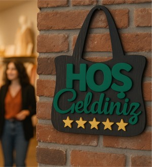 Hoş Geldiniz Kapı Süsü -Yıldızlı, Alışveriş Çantası- Tasarımı ile Eğlenceli ve Sıcacık Karşılama Hoş Geldiniz Kapı Süsü -Yıldızlı, Alışveriş Çantası- Tasarımı ile Eğlenceli ve Sıcacık Karşılama