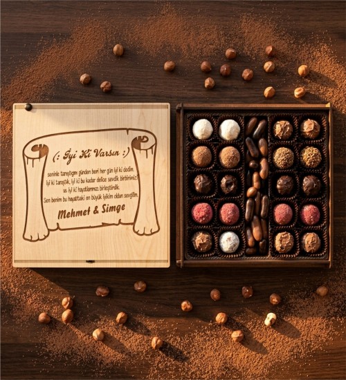 İyi Ki Varsın Yazılı, İsimli ve Şiirli Kutulu Hediye Çikolata - Kalpten Gelen Bir Armağan