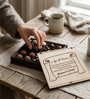 İyi Ki Varsın Yazılı, İsimli ve Şiirli Kutulu Hediye Çikolata - Kalpten Gelen Bir Armağan