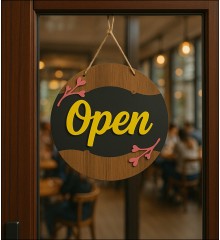 Kapı Süsü İşyerleri İçin - Open-Close Yazılı 35cm Şık Tabela - Zarif Görünümüyle Göz Dolduran Dekor Kapı Süsü İşyerleri İçin - Open-Close Yazılı 35cm Şık Tabela - Zarif Görünümüyle Göz Dolduran Dekor