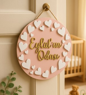 İsimli Kapı Süsü - Kalpli Tasarım Ahşap Kız Bebek/Çocuk Odası için Sevgi Dolu Bir Karşılama İsimli Kapı Süsü - Kalpli Tasarım Ahşap Kız Bebek/Çocuk Odası için Sevgi Dolu Bir Karşılama