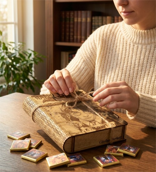 Kitap Kutulu Çikolata - Harry Potter Temalı Şık Hediyelik ile Büyülü Dünyalara Açılan Lezzetli Bir Kapı