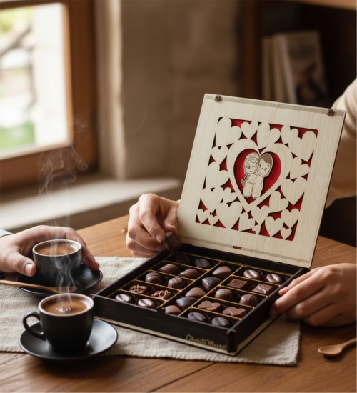 Sevgiliye Hediye Çikolata - Kalpler İçinde Şıp Sevdi Aşıklar ile Neşeli ve Romantik Bir Hediye Deneyimi Yaşatın