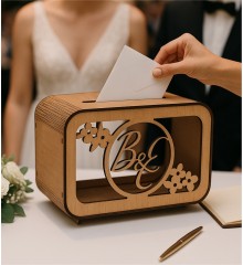 Takı / Zarf Sandığı - Şık Tasarım, Şeffaf Pleksili, Ahşap - Zarafet ve Fonksiyonelliği Buluşturan Özel Bir Parça