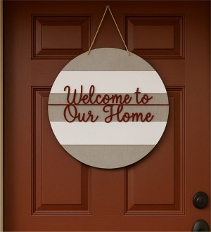 Ahşap Kapı/Duvar Süsü -Welcome To Our Home- Yazılı Şık Tasarımı ile Misafirlerinize Sevgiyle Merhaba Deyin Ahşap Kapı/Duvar Süsü -Welcome To Our Home- Yazılı Şık Tasarımı ile Misafirlerinize Sevgiyle Merhaba Deyin