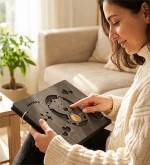 Bebek Fotoğraf Albümü Ayıcık Süslemeli - İlk Anılardan Tatlı Bir Koleksiyon Oluşturun