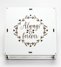 Boş Hediye Kutusu - Always & Forever Yazılı Şık Ahşap Tasarım - Kendi Hediyenizi Oluşturmanın En Zarif Yolu