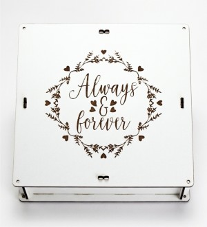 Boş Hediye Kutusu - Always & Forever Yazılı Şık Ahşap Tasarım - Kendi Hediyenizi Oluşturmanın En Zarif Yolu