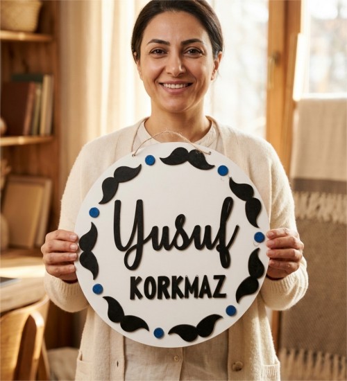 İsimli Ahşap Kapı Süsü - Erkek Bebek ve Çocuk Odaları İçin Miniklerin Dünyasına Özel Dekorasyon