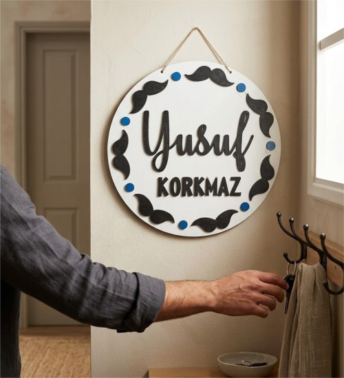 İsimli Ahşap Kapı Süsü - Erkek Bebek ve Çocuk Odaları İçin Miniklerin Dünyasına Özel Dekorasyon