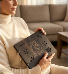 Kendin Yap Bebek Fotoğraf Albümü - Ahşap, Unicorn Süslemeli ile Masalsı Anılarınızı Renkli Sayfalarda Toplayın