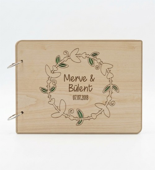 Kendin Yap Fotoğraf Albümü - İsimli, Tarihli ve Çiçek Desenli Özel Tasarım - Anılarınızı Çiçeklerle Süsleyin