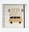 Seyahat Fotoğraf Albümü -Seek Adventure- Yazılı Ahşap Tasarım - Anılarınızı Keşif Ruhu ile Saklayın