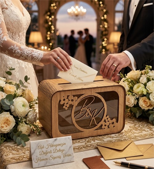 Takı / Zarf Sandığı - Şık Tasarım, Şeffaf Pleksili, Ahşap - Zarafet ve Fonksiyonelliği Buluşturan Özel Bir Parça