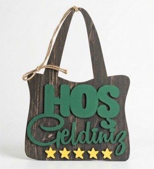 Hoş Geldiniz Kapı Süsü -Yıldızlı, Alışveriş Çantası- Tasarımı ile Eğlenceli ve Sıcacık Karşılama