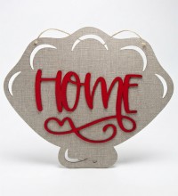 Kapı/Duvar Süsü -Home- Yazılı, Deniz Kabuğu Temalı Tasarım ile Ferah ve Doğadan Esintiler Getirin