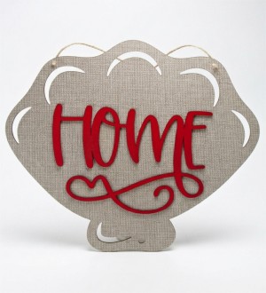 Kapı/Duvar Süsü -Home- Yazılı, Deniz Kabuğu Temalı Tasarım ile Ferah ve Doğadan Esintiler Getirin