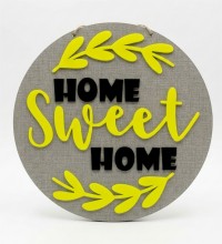 Kapı Süsü Pleksi + Ahşap - Home Sweet Home Yazılı, Süslemeli - Evinizin Girişine Sıcacık ve Zarif Bir Karşılama