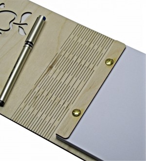 Öğretmenler Günün Kutlu Olsun Yazılı Ahşap Kapaklı A5 Defter