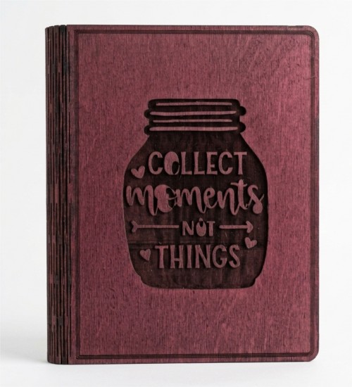 Anı Koleksiyonu Yazılı Ahşap Kapaklı Özel Üretim Şık Defter