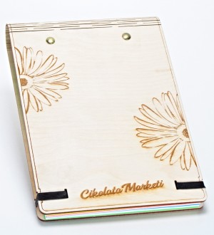 Best Teacher Ever Yazılı Ahşap Kapaklı A5 Boyutunda Defter