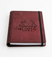Bunny Love Ahşap Kapaklı Defter