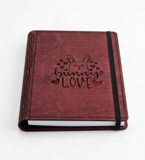 Bunny Love Ahşap Kapaklı Defter