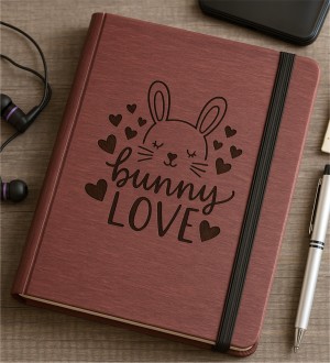 Bunny Love Ahşap Kapaklı Defter Bunny Love Ahşap Kapaklı Defter
