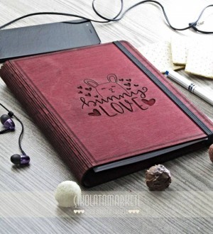 Bunny Love Ahşap Kapaklı Defter Bunny Love Ahşap Kapaklı Defter