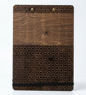 İslami Süslemeli Oymalı Ahşap Kapaklı Şık A4 Defter