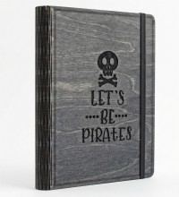 Let's Be Pirates Figürlü Ahşap Kapaklı Özel Üretim Şık Defter