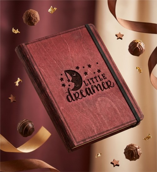 Little Dreamer Yazılı Ahşap Kapaklı Özel Üretim Şık Defter