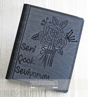 Seni Çook Seviyorum Yazılı Ahşap Kapaklı Özel Üretim Şık Defter Seni Çook Seviyorum Yazılı Ahşap Kapaklı Özel Üretim Şık Defter