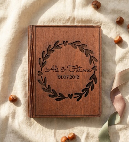 Şık Hediye Defter - İsimli ve Tarihli Ahşap Kapaklı Tasarım ile Anılarınızı Özgünce Not Edin