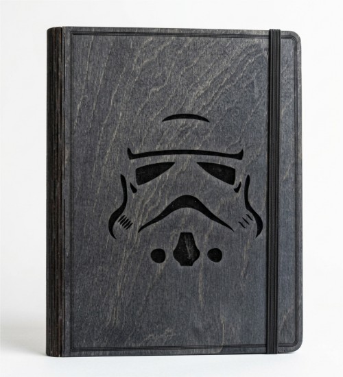 Stormtrooper Figürlü Ahşap Kapaklı Özel Üretim Şık Defter