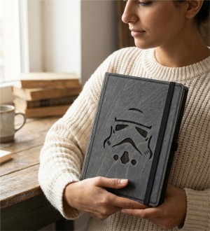 Stormtrooper Figürlü Ahşap Kapaklı Özel Üretim Şık Defter