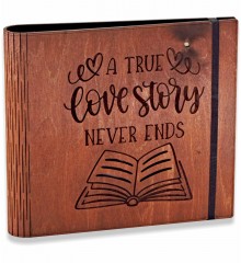 Fotoğraf Albümü -A True Love Story Never Ends- Yazılı, Ahşap ile Sonsuz Aşkınıza Sayfa Sayfa Tanıklık Edin