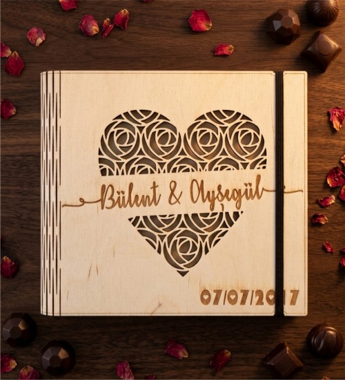 Fotoğraf Albümü - İsim Yazılı, Ahşap, Düğün ve Nişan Anıları ile Zamana İz Bırakın